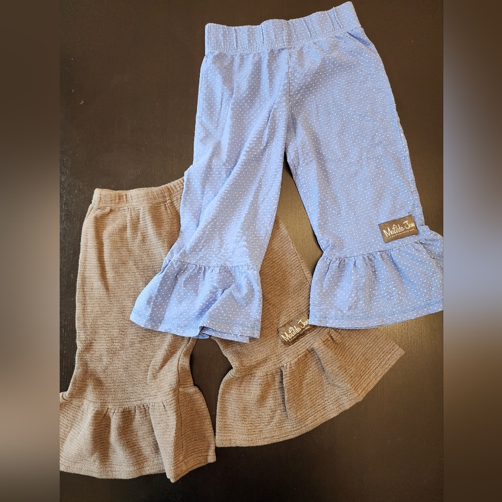Blue and Brown Matilda Jane Ruffle Pants